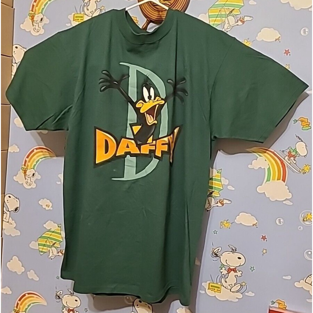 Vintage 90s 1997 Daffy Duck Warner Bros Studio Store Made In USA Shirt Green XL